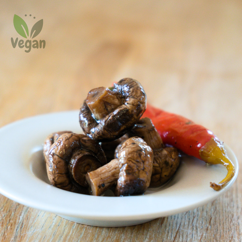 Gegrillte Champignons in Öl - Mediterrane Gourmet Antipasti, Aromatische Delikatesse, Perfekt für Vorspeisen & Salate