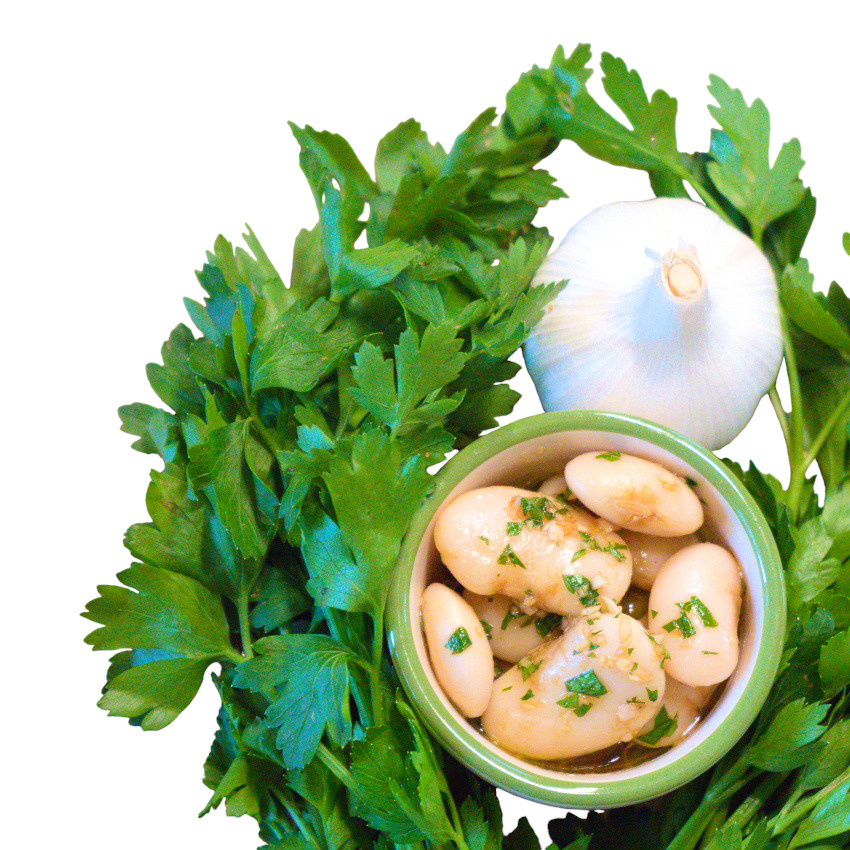 Riesenbohnen in Öl mit Knoblauch - Mediterrane Gourmet Antipasti, Leckere Delikatesse, Ideal für Vorspeisen & Salate